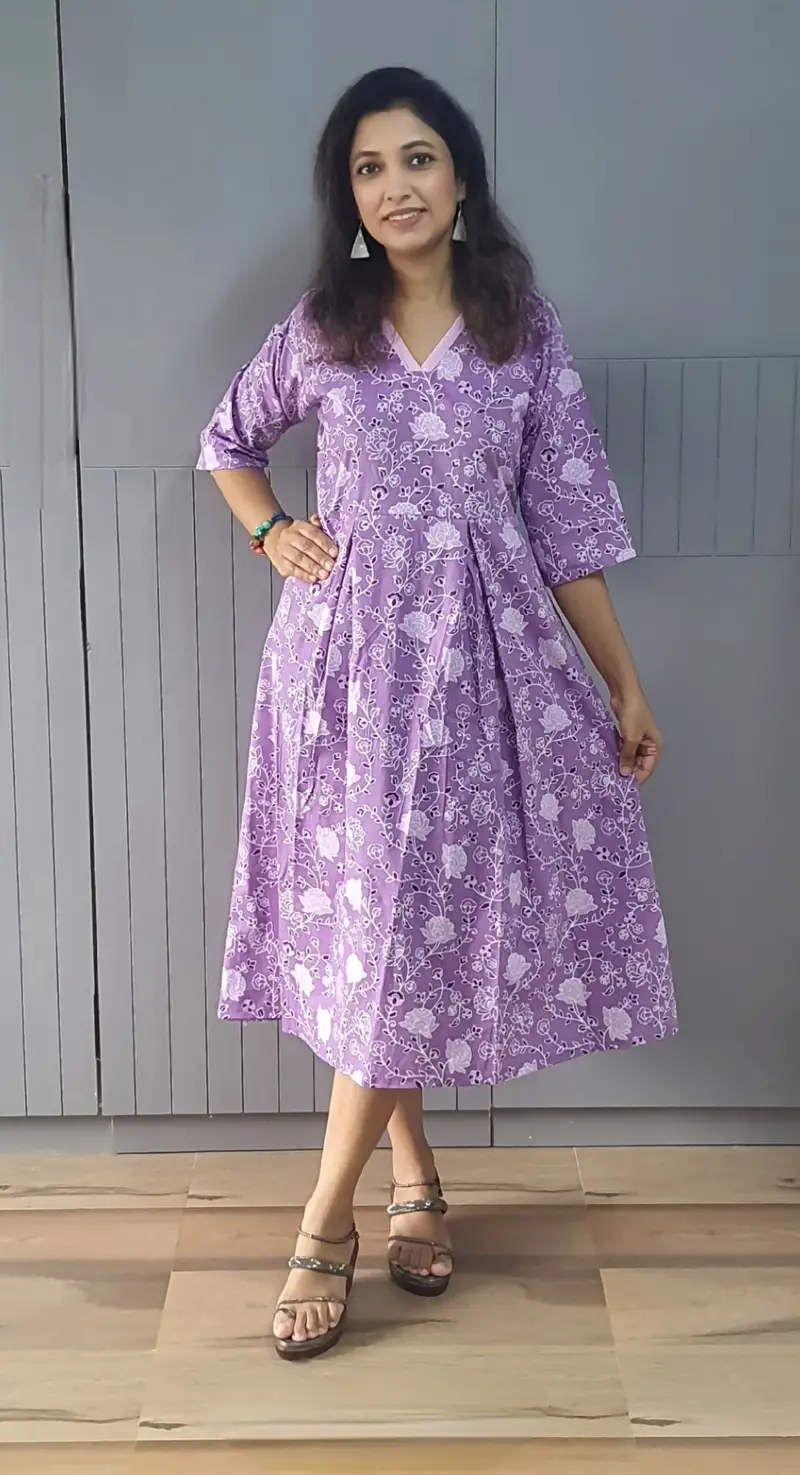 Cotton One Piece Dress for Women Online - Image 7 in Surat